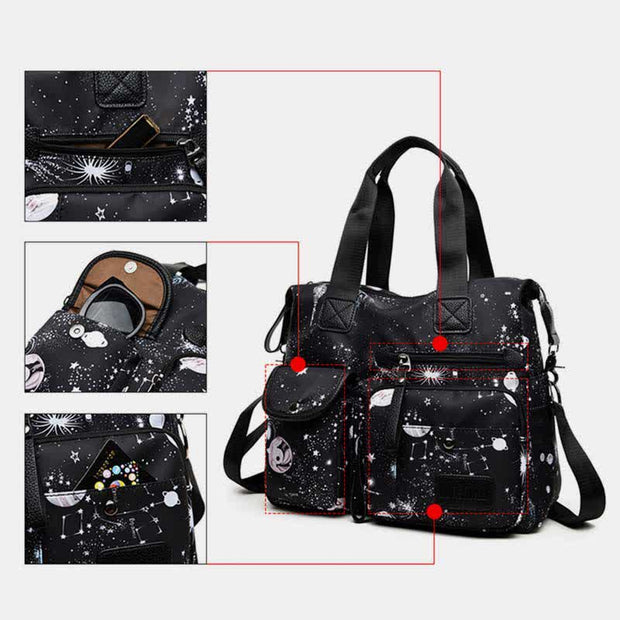 Multi-Pocket Lightweight Tote Handbag for Women Multipurpose Crossbody Shoulder Bag
