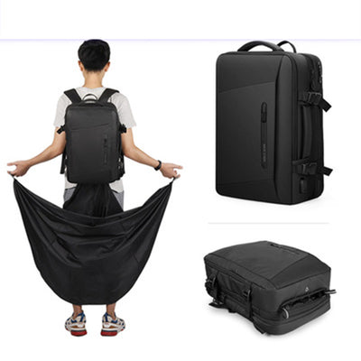 Expandable Capacity Multi-Layer Business Waterproof Backpack with Clock