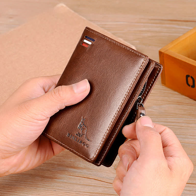 Mens RFID Blocking Wallet Soft PU Leather Credit Card Holder