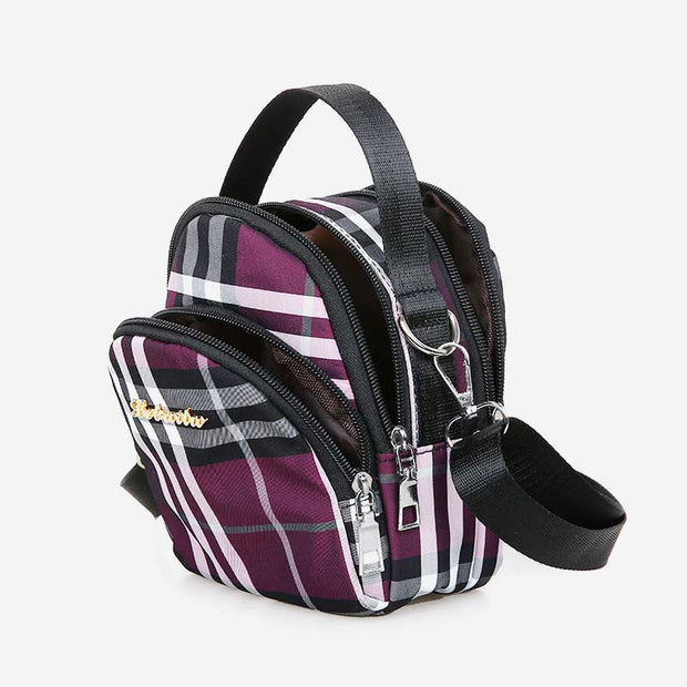 Multi-compartment Women Nylon Purse Crossbody Bag Waterproof Lightweight Handbag