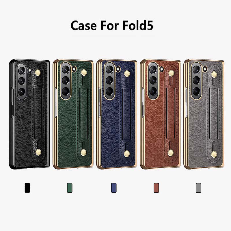 Samsung Fold Wrist Strap Foldable Anti Drop Leather Phone Case