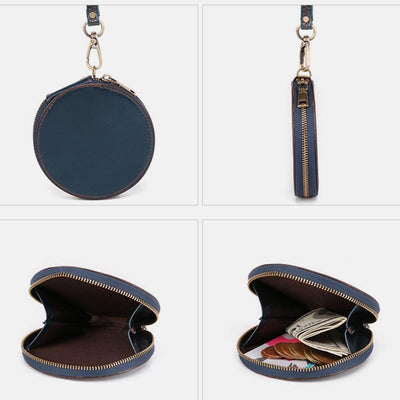 Genuine Leather Cute Retro Round Coin Purse