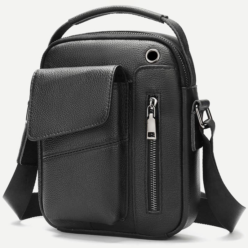 Messenger Bag for Men Multi-Pocket Genuine Leather Business Crossbody Bag