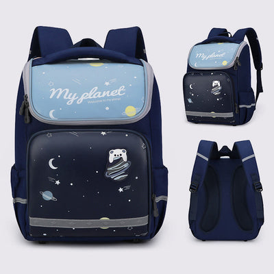 Backpack For Kids Cute Cartoon Printing Breathable Lightweight Schoolbag