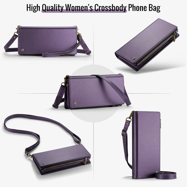 Crossbody Zipper Wallet Cell Phone Purse Phone Bag fit 6.7inch Phone