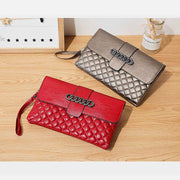 Plaid Pattern Quilted Ladies Shoulder Purse Multifunctional Wallet Handbag