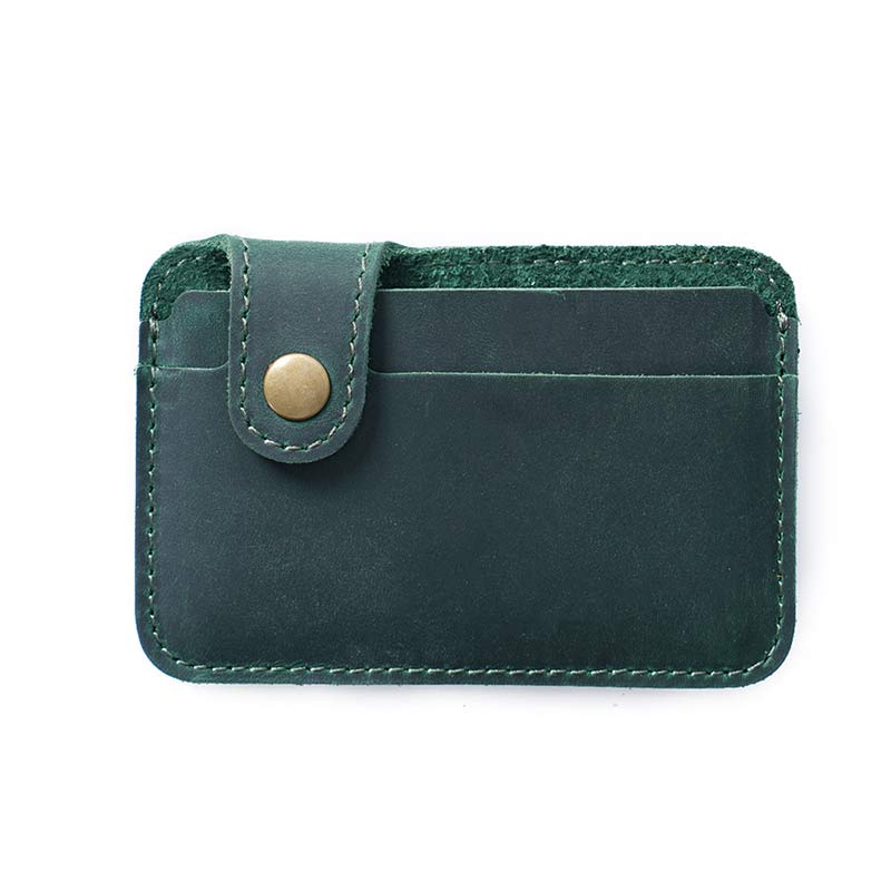 Snap Close Leather Card Holder