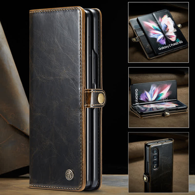 FREE TODAY: Folio Flip Phone Case PU Leather Wallet for Samsung Galaxy Z Fold 4 /Z Fold 3 / Z Fold 5