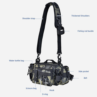 Camouflage Fishing Accessory Detachable Strap Oxford Fisshing Bag For Outdoor