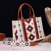 Vintage Linen Cotton Handbag For Women Bohemian Crossbody Tote