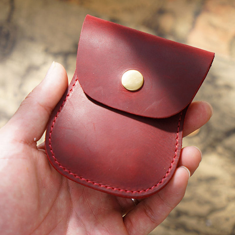 Genuine Leather Coin Purse Pouch Change Purse for Women Men