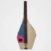 Women's Tote Canvas Backpack for Color Block Shoulder Hobo Bag Rucksack