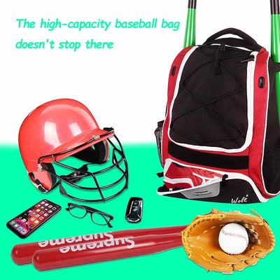 Baseball Equipment Backpack Kids Adult Training Outdoor Sports Bag