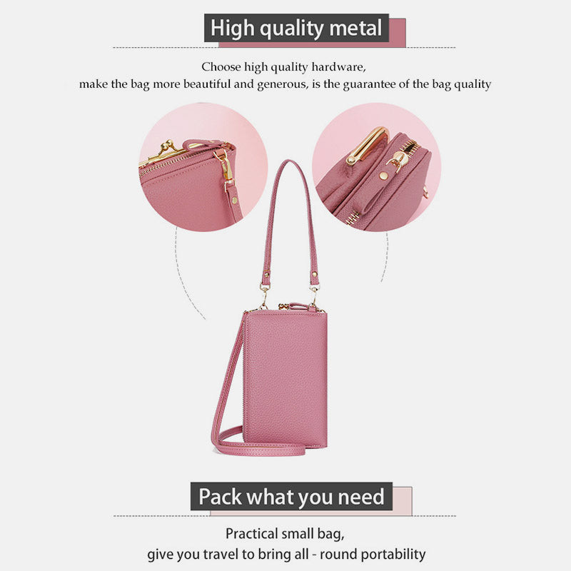 Multifunctional Kiss-Lock Crossbody Phone Bag