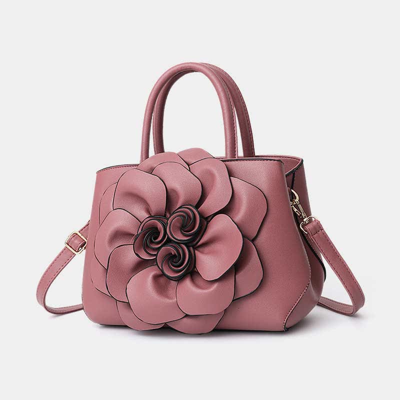 Women's Floral Elegant Shoulder Bag Vegan Leather Handbag Satchel Purses