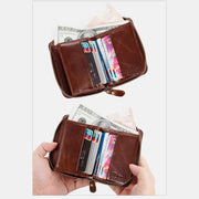 Vertical Multi-Slot Retro RFID Leather Wallet
