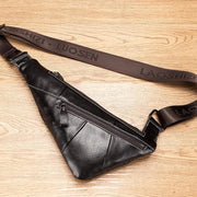 Vintage Leather Crossbody Sling Backpack Chest Bag Travel Hiking Daypack
