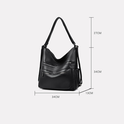 Multifunctional Large Business Leather Tote For Women Convertible Backpack