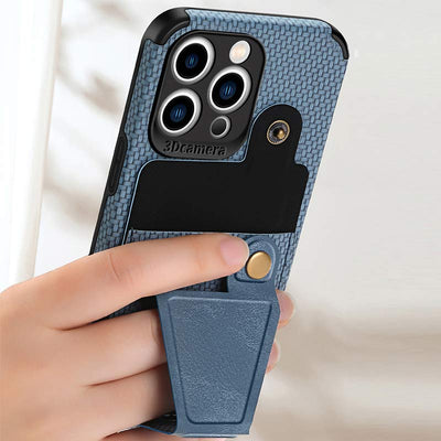 Shockproof Dustproof Leather Phone Case for iPhone with Card Slot Kickstand