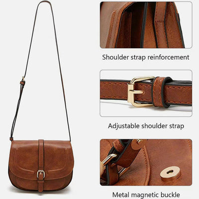 Elegant Saddle Bag Simple Magnetic Buckle Dating Bag For Women