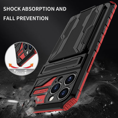 Armor Stand Card Holder Fall Prevention Comfortable Case For iPhone