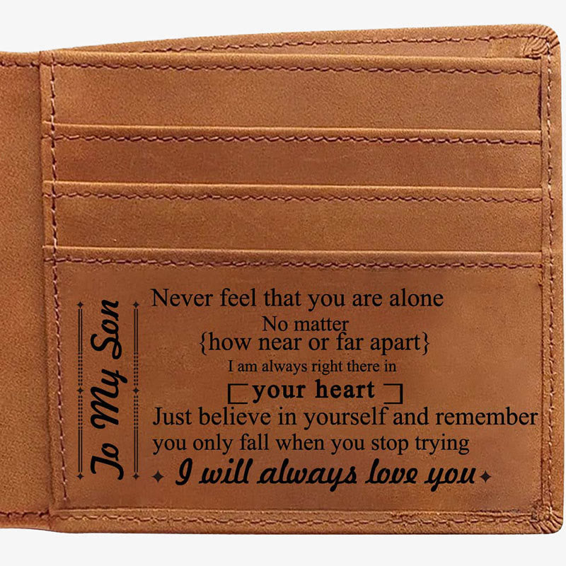 Thin Wallet For Family Laser Inscription Leather Purse Gift