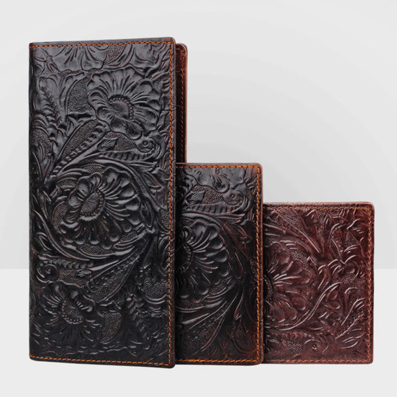 Real Leather Crocodile Engraved Wallet Retro Bifold Wallet