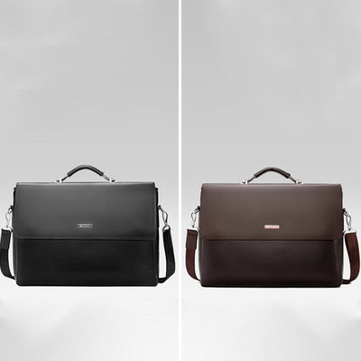 Briefcase for Men Business Computer PU Leather Casual Shoulder Bag