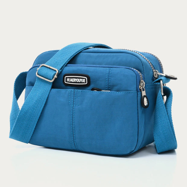 Casual Crossbody Bag For Women Waterproof Triple Layers Nylon Bag