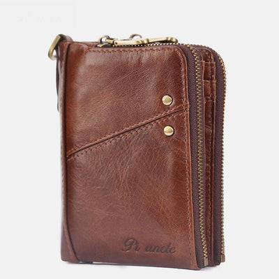 Genuine Leather RFID Multi-Slot Mini Wallet