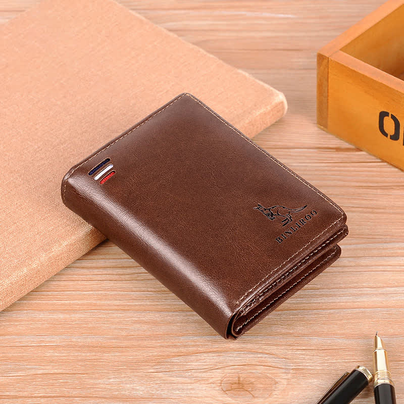 Mens RFID Blocking Wallet Soft PU Leather Credit Card Holder