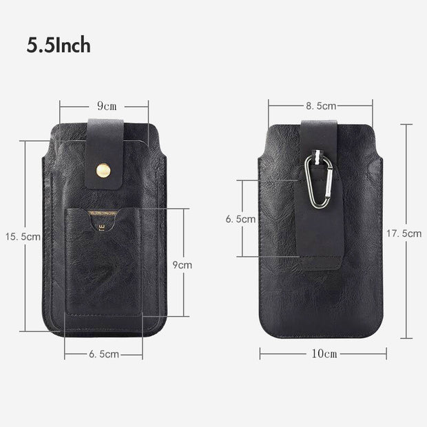 Retro Men EDC Genuine Leather Phone Bag