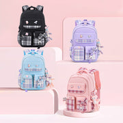 Backpack For Girls Cute Cartoon Pendant Lightweight Large Capacity Schoolbag