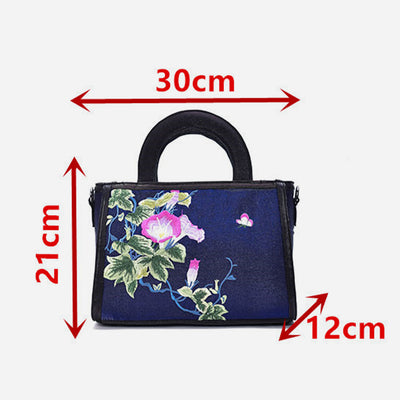 Ethnic Style Tote Floral Embroideried Crossbody Bag For Women