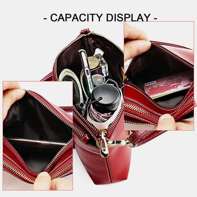 Retro Real Leather Crossbody Bag for Women Roomy Small Phone Bag