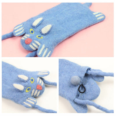 Wool Felt Phone Bag For Women Cute Animal Crossbody Bag