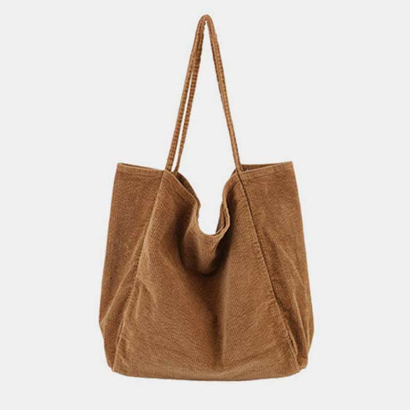 Extra Large Corduroy Tote Bag Casual Shopping Bag Shoulder Handbag