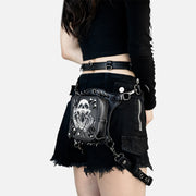 Women Steampunk Outdoor Waist Bag Funny Skull Party Phone Bag