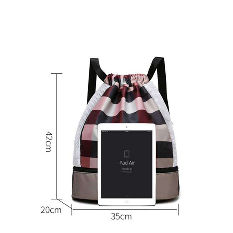 Waterproof Drawstring Backpack Sport Sack Mini Travel Daypack with Shoe Compartment