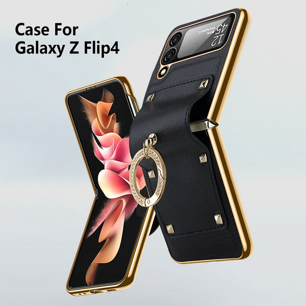 Phone Case For Z Flip4 Business Style Folding Ring Case
