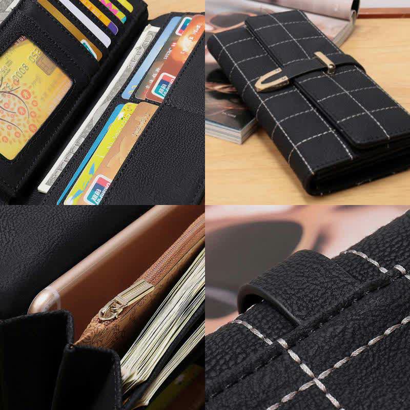 Multi-slot Fashion Women's Leather Wallet Trifold Long Wallet Card Holder