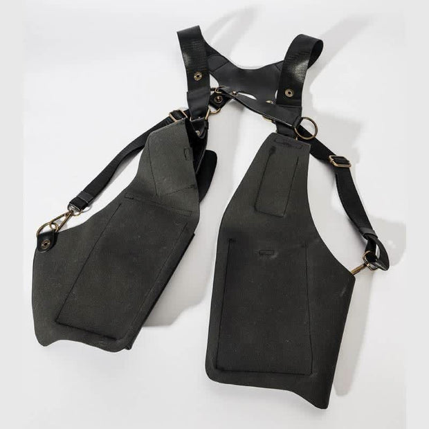 Vintage Leather Hidden Underarm Strap Wallet Pocket Shoulder Holster Bag