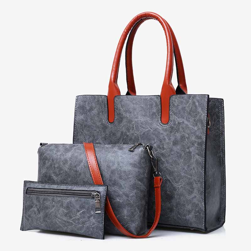 Classic Business Tote For Women Commuter Leather Bag Set