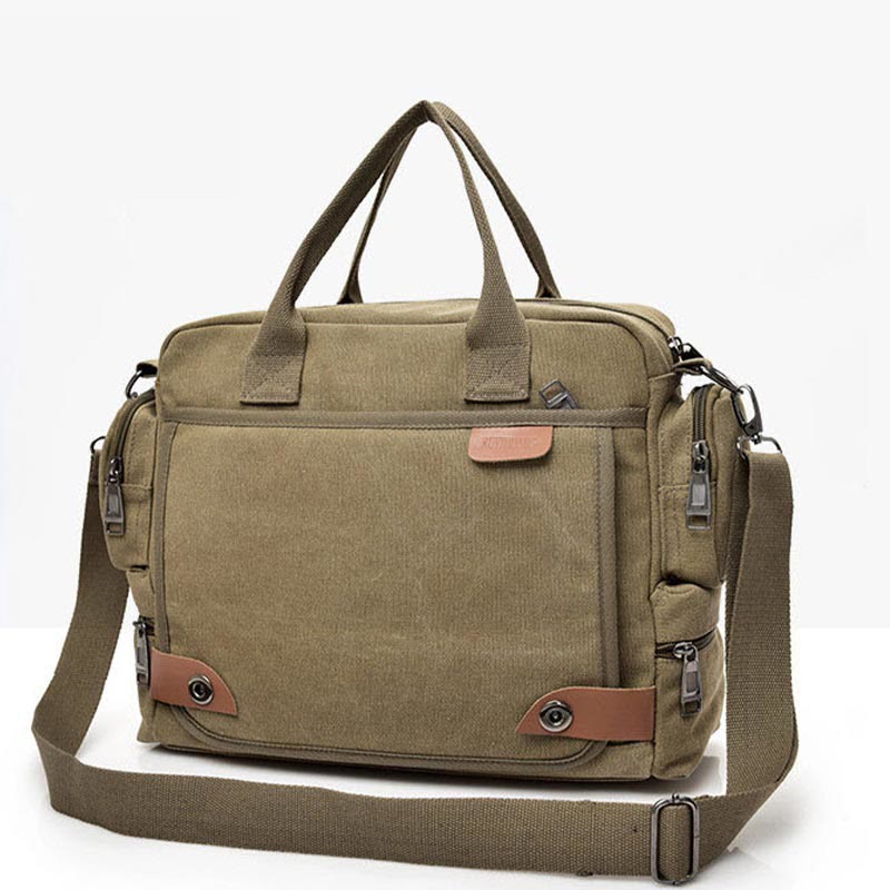 Messenger Bag for Men Casual Canvas Multi-Pocket crossbody bag