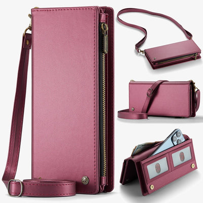 Crossbody Zipper Wallet Cell Phone Purse Phone Bag fit 6.7inch Phone