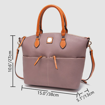 Lychee Pebble Grain Tote For Lady Classic Crossbody Leather Bag