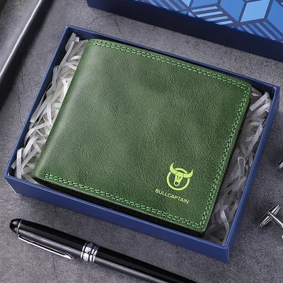 Leather Wallet for Men Slim Bifold Leather Wallet with RFID Blocking