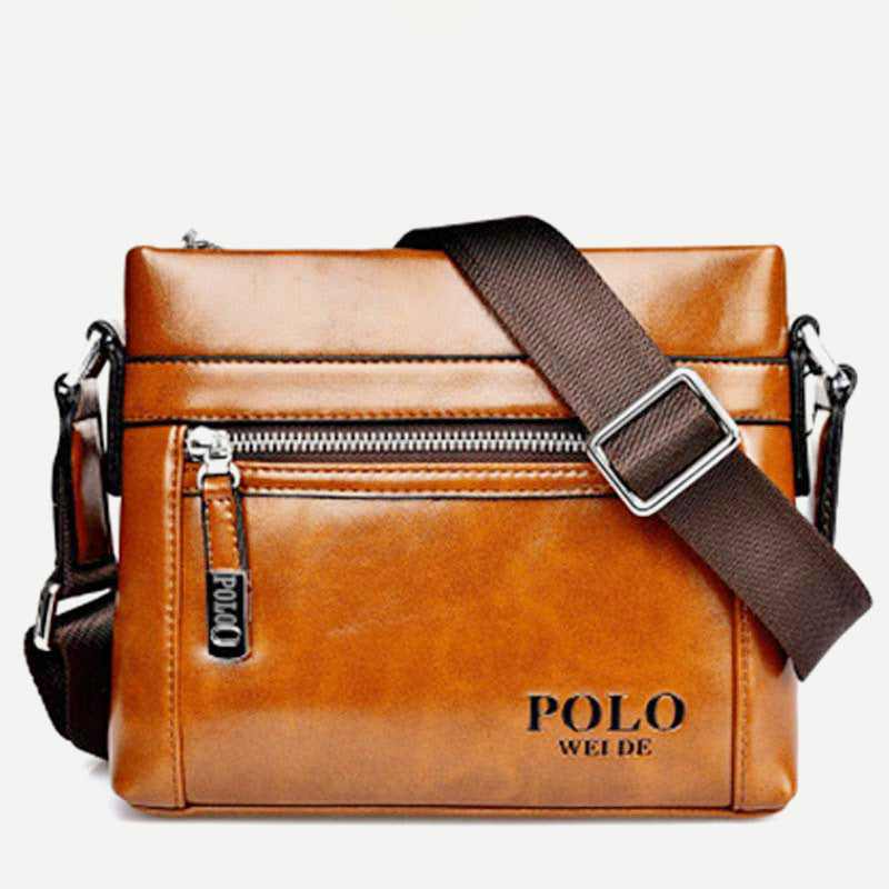 Men's PU Leather Shoulder Bag Business Crossbody Bag Messenger Bag