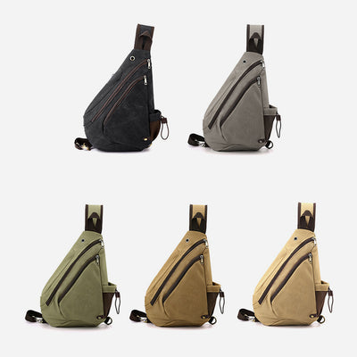 Multifunctional Cycling Purse For Men Large Capacity Canvas Sling Bag