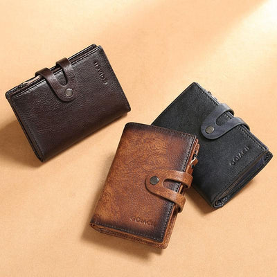 RFID Leather Retro Multifunctional Wallet